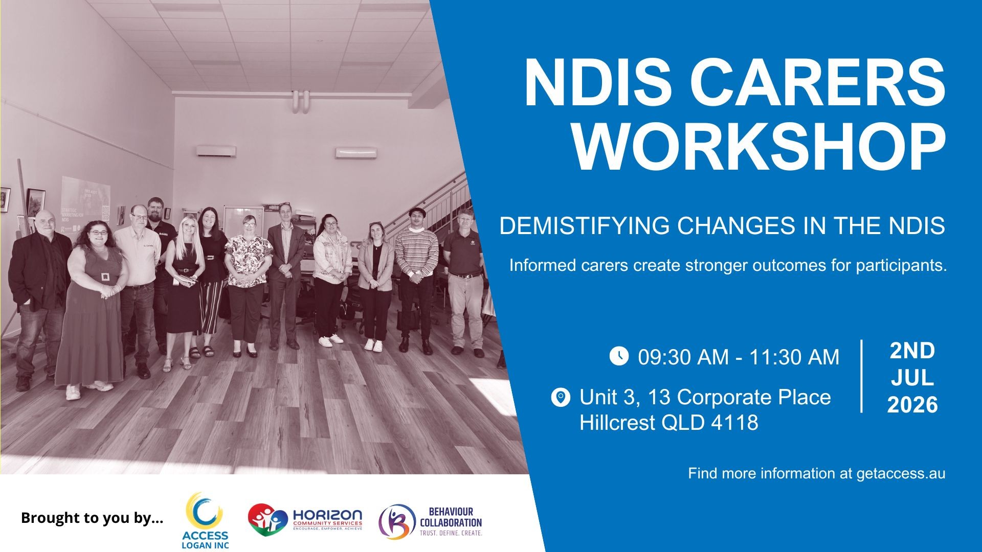 NDIS Community Carers Workshop 2 July 2026 - banner